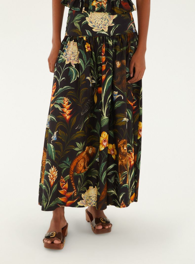 Falda Estampada Fauna Noturna