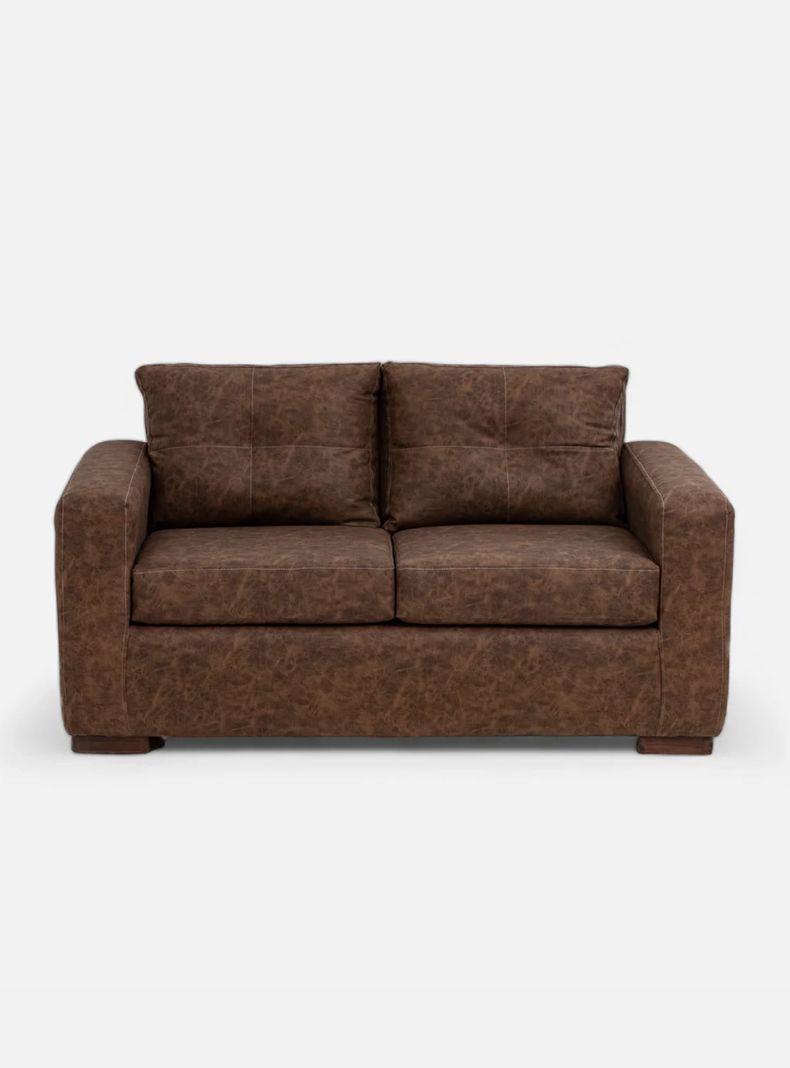 Sofa Franco 2 Cuerpo Cuero Sintetico Auris