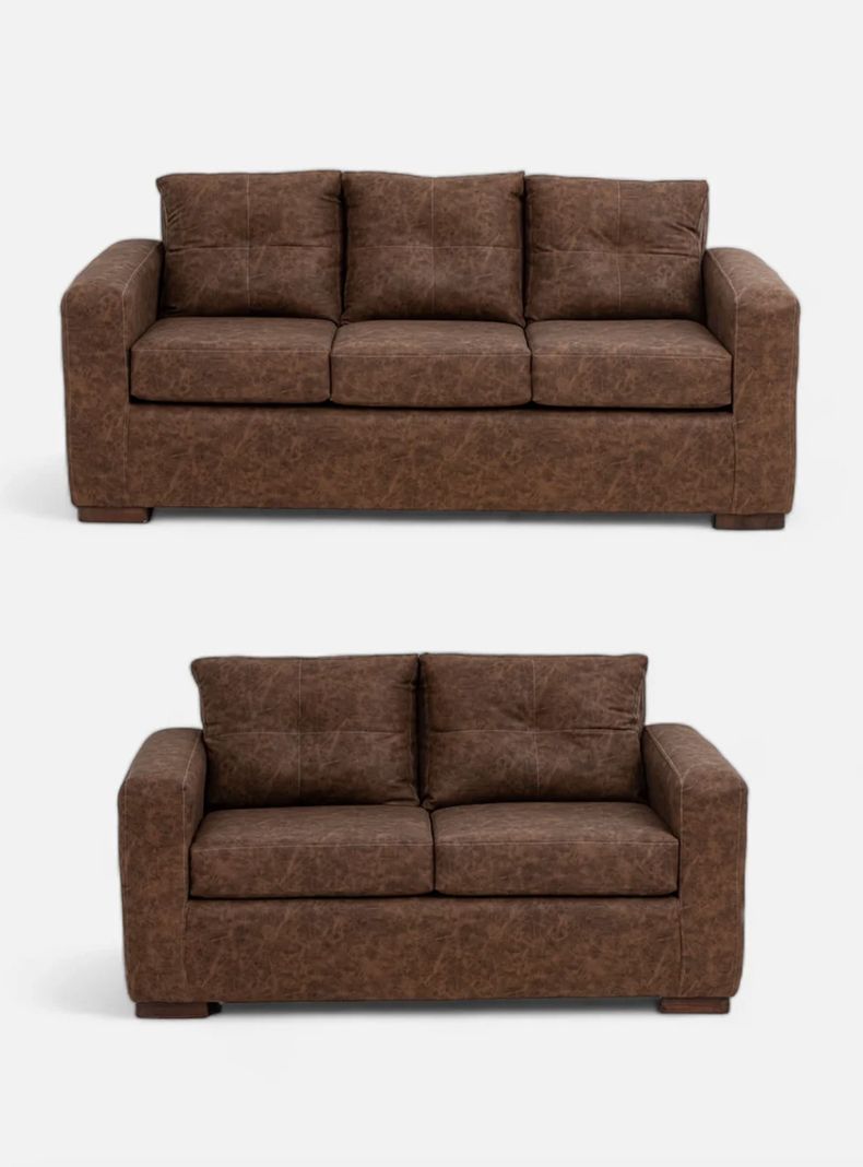 Juego Living Franco 32 Cuero Sintetico Auris