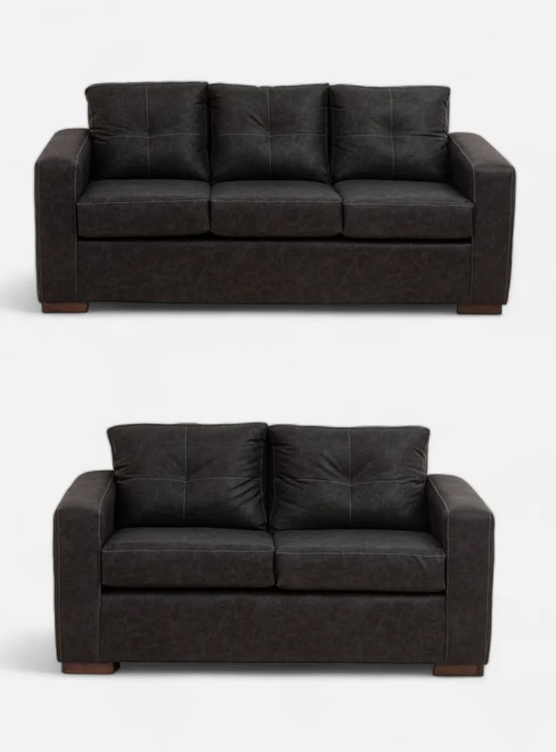 Juego Living Franco 32 Cuero Sintetico Auris