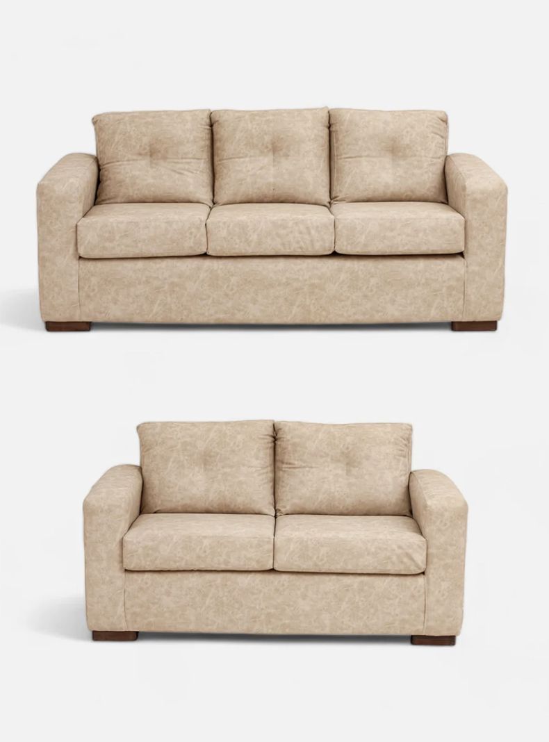 Juego Living Franco 32 Cuero Sintetico Auris