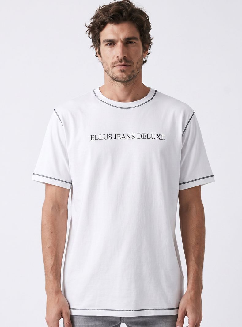 Polera Regular Fit Silicone Wash + Pespunte Contraste