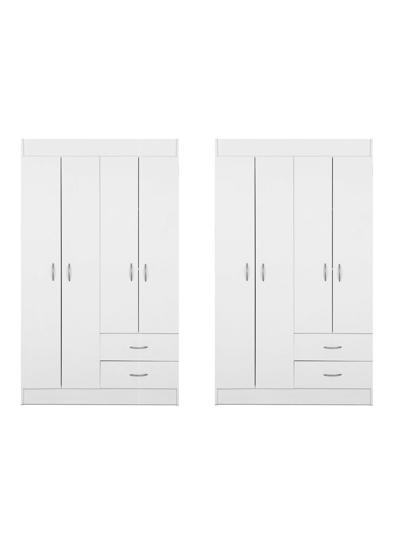 2 Clósets 4 Puertas 2 Cajones Blanco