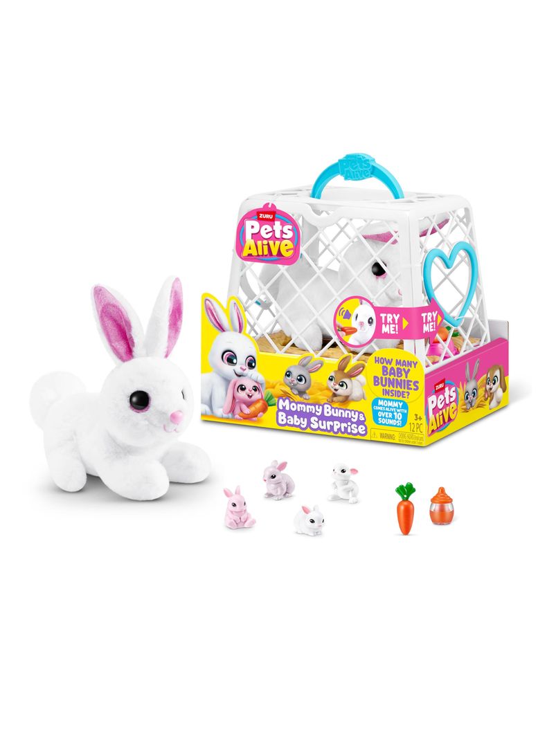 Set de Animales Mamá Coneja y Conejitos Sorpresa Interactivo