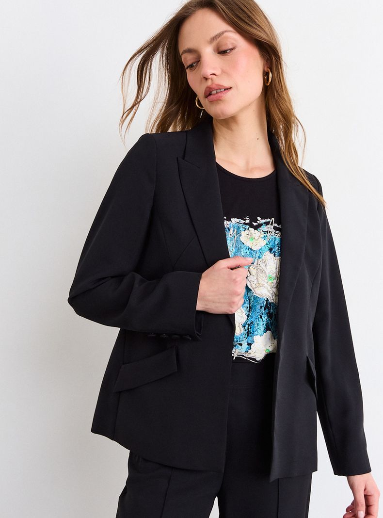 Blazer Mangas 3/4 Regular Poliéster