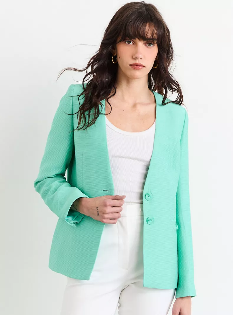 Blazer Liso con Manga Larga