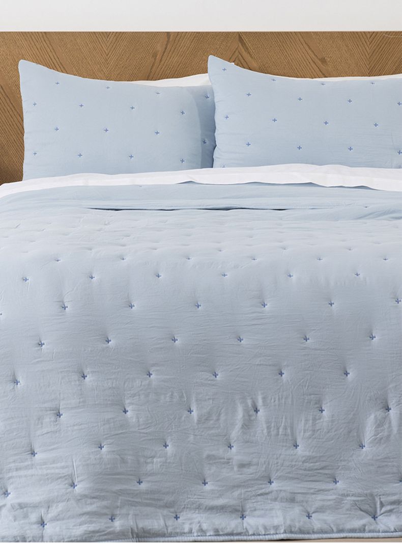 Set Quilt+Sábanas Oviedo 2 Plazas 200 Hilos Celeste