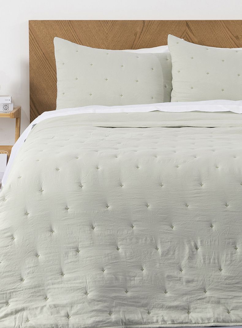 Set Quilt+Sábanas Oviedo King 200 Hilos Verde