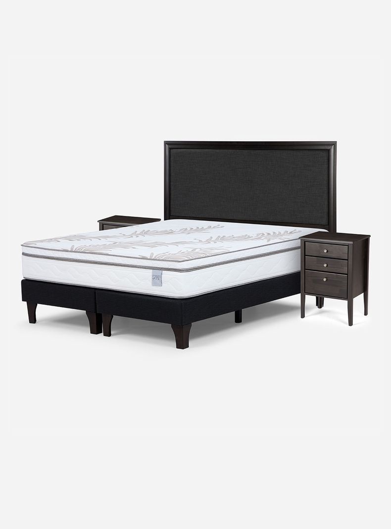 Cama King Neo Plus 1.80x2.00 BD + Muebles Nolita Grafito