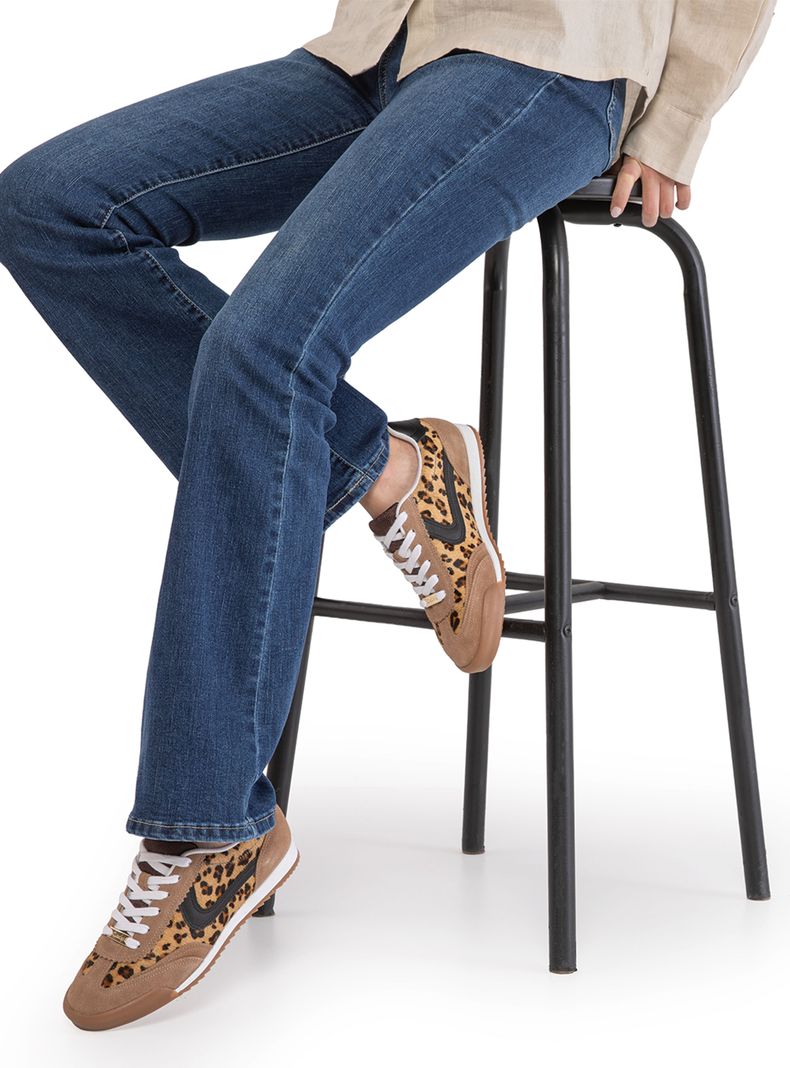 Zapatilla Urbana Mujer Terry Leopardo 661542 Cuero