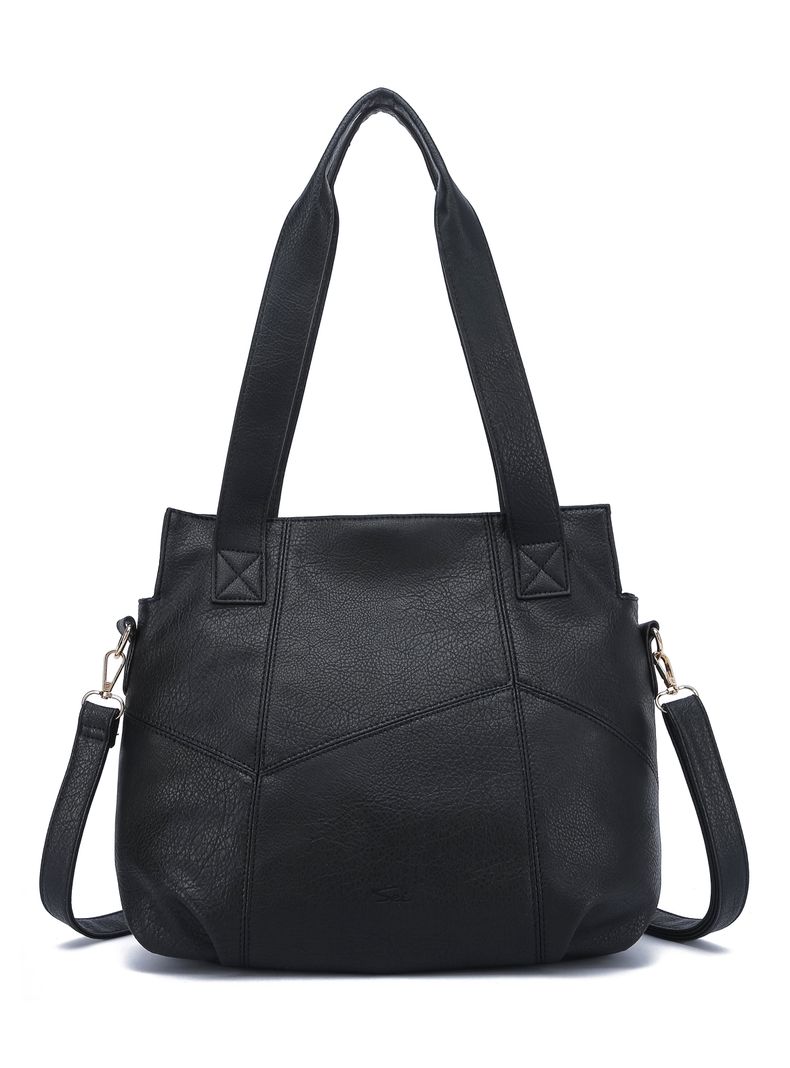 Cartera de Hombro Patchwork Zinnia Negro