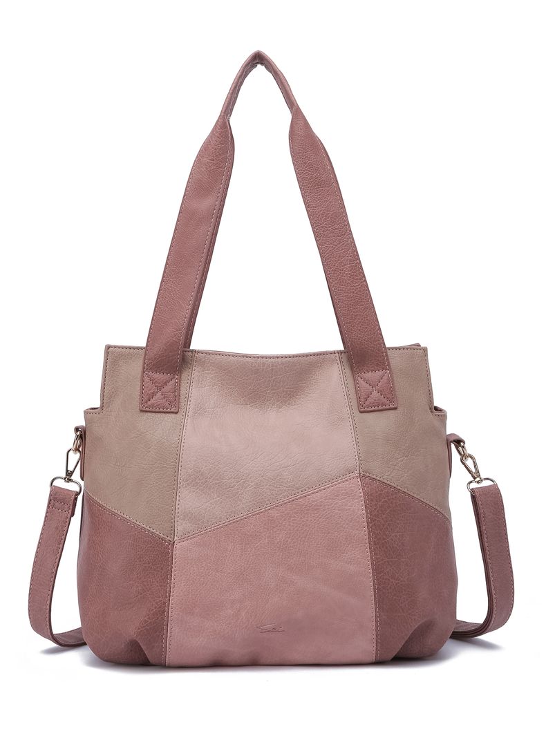 Cartera de Hombro Patchwork Zinnia Beige