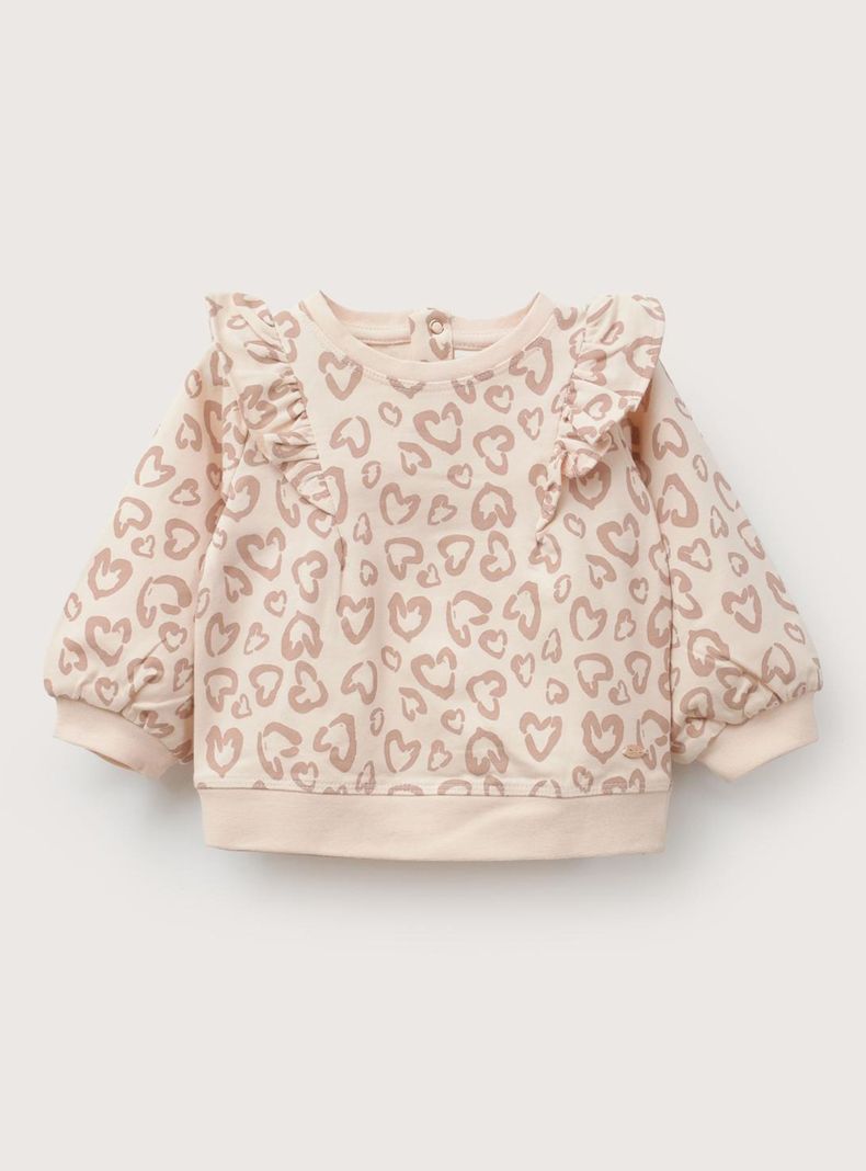 Polerón Vuelos Full Print Corazones Niña