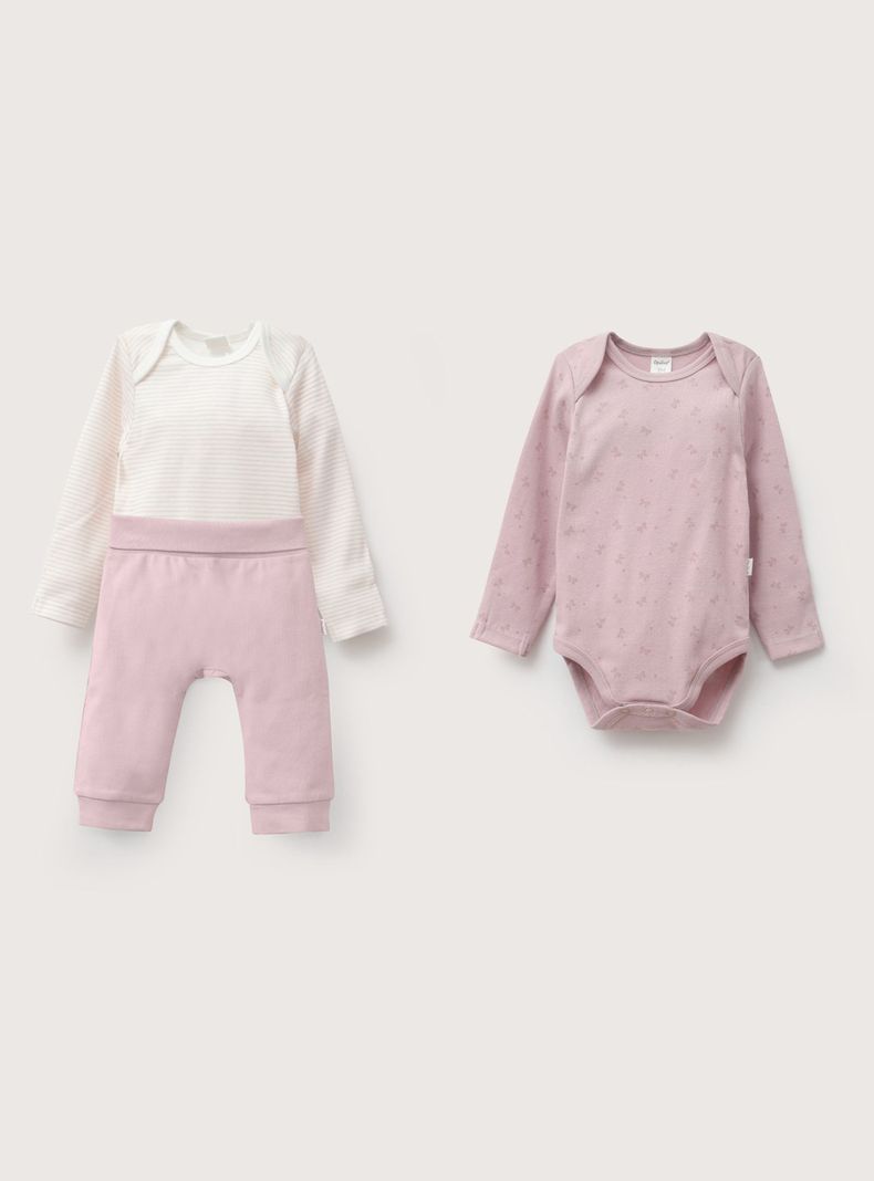 Conjunto 3 Piezas Body Manga Larga + Pantalón Niña
