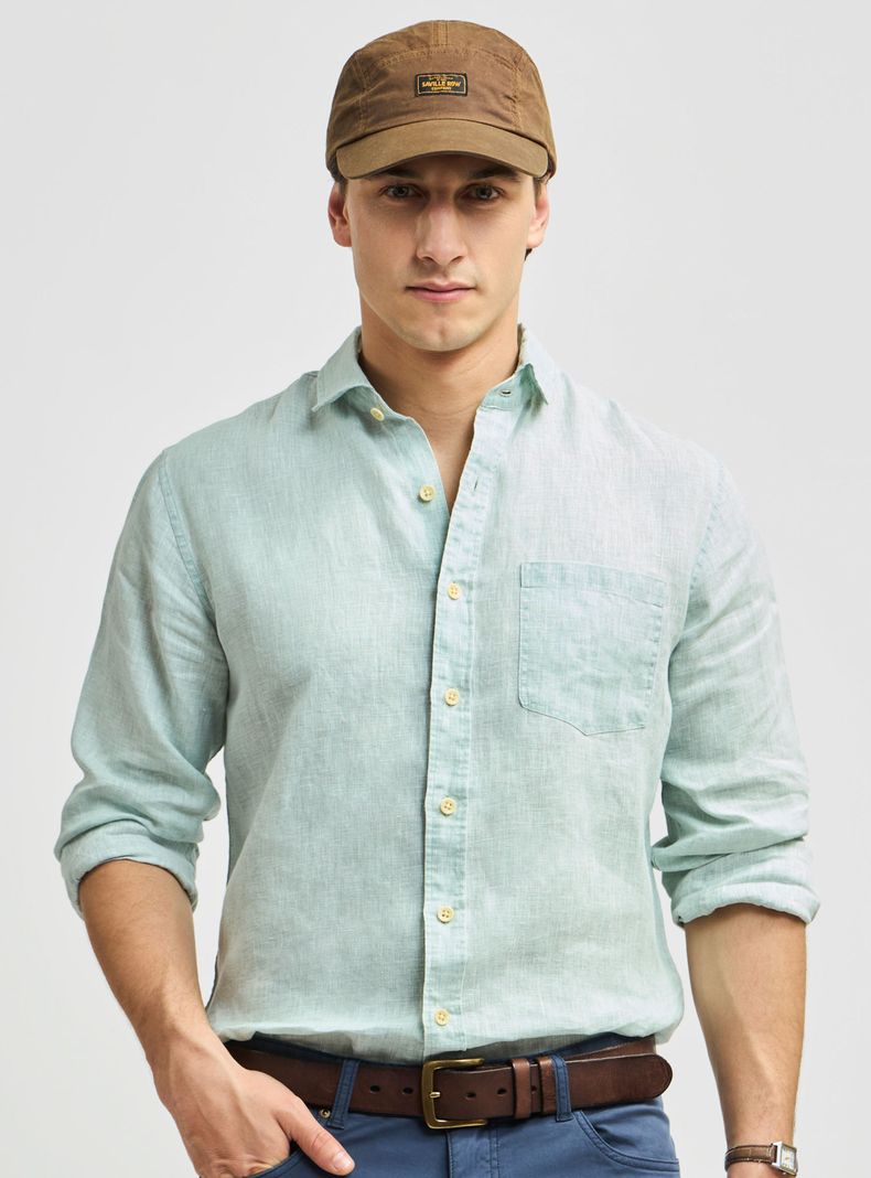 Camisa Houston Manga Larga Weekend Lino Vintage