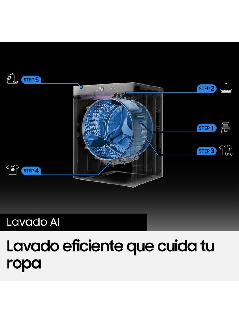 Lavadora Carga Frontal 25 Kg Bespoke con Sistema de Lavado Inteligente-6