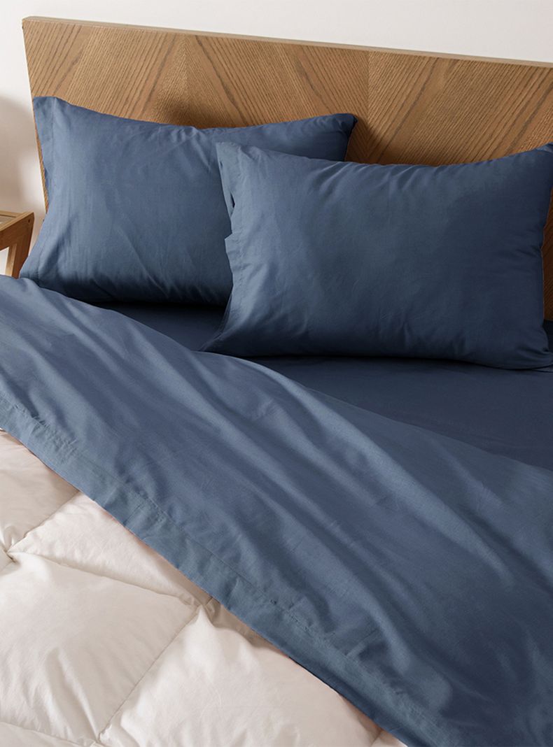 Sábana Percale 250 Hilos 2 Plazas Azul