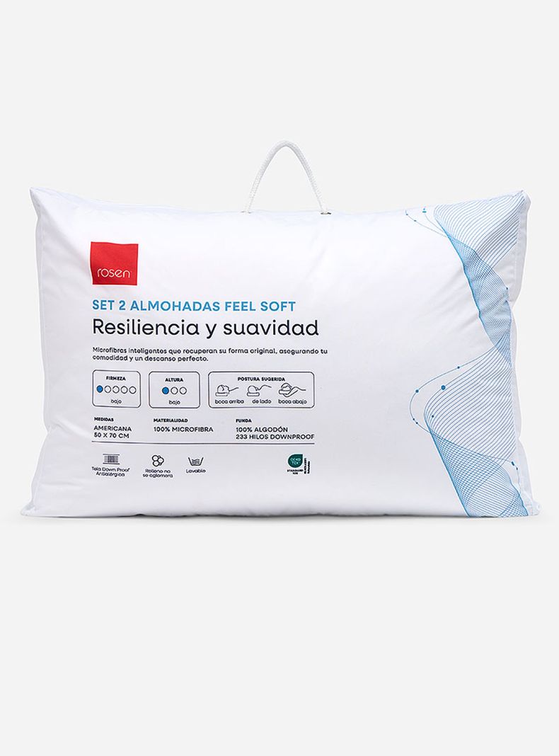 Set de 2 Almohadas Feel Soft Microfibra 50x70 cm