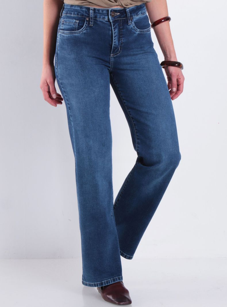 Jeans Recto Tiro Alto Básico Pretina Michelle
