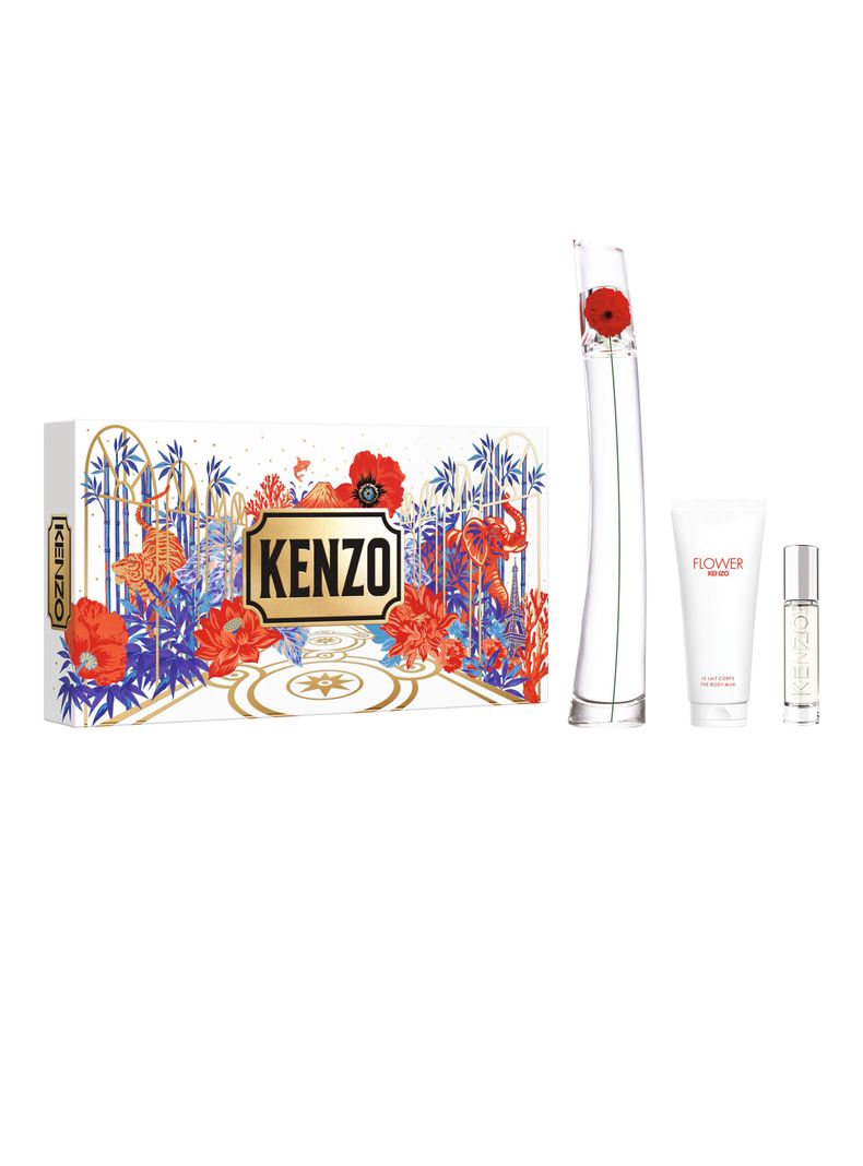 Set Perfume Flower by Kenzo EDP Mujer 100 ml + Travel Size 10 ml + Bálsamo Humectante 75 ml