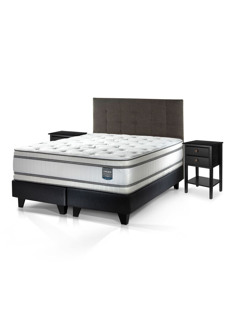 Cama Europea Majesty King + Respaldo Design + Velador Rover