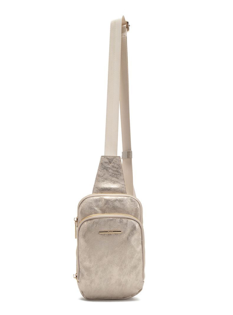 Cartera Bandolera Sintético Dorado Pequeña