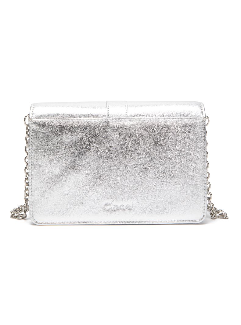 Cartera de Fiesta Clutch Sintético Plata