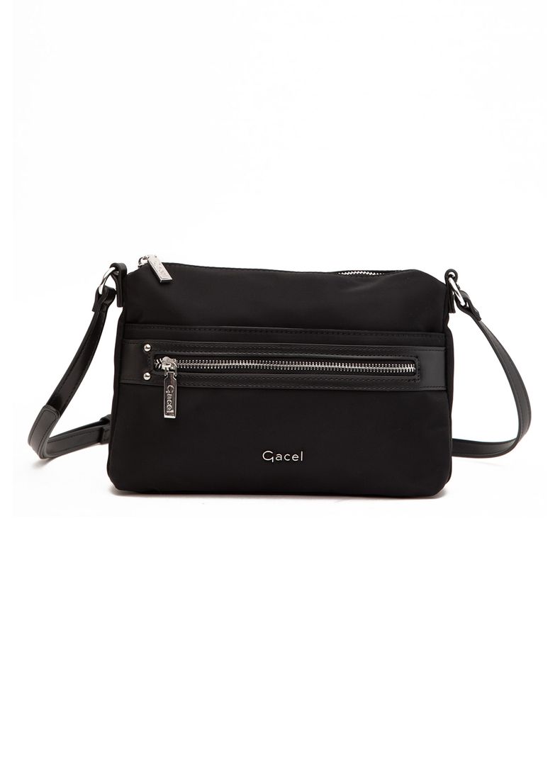 Cartera Bandolera Textil Negro