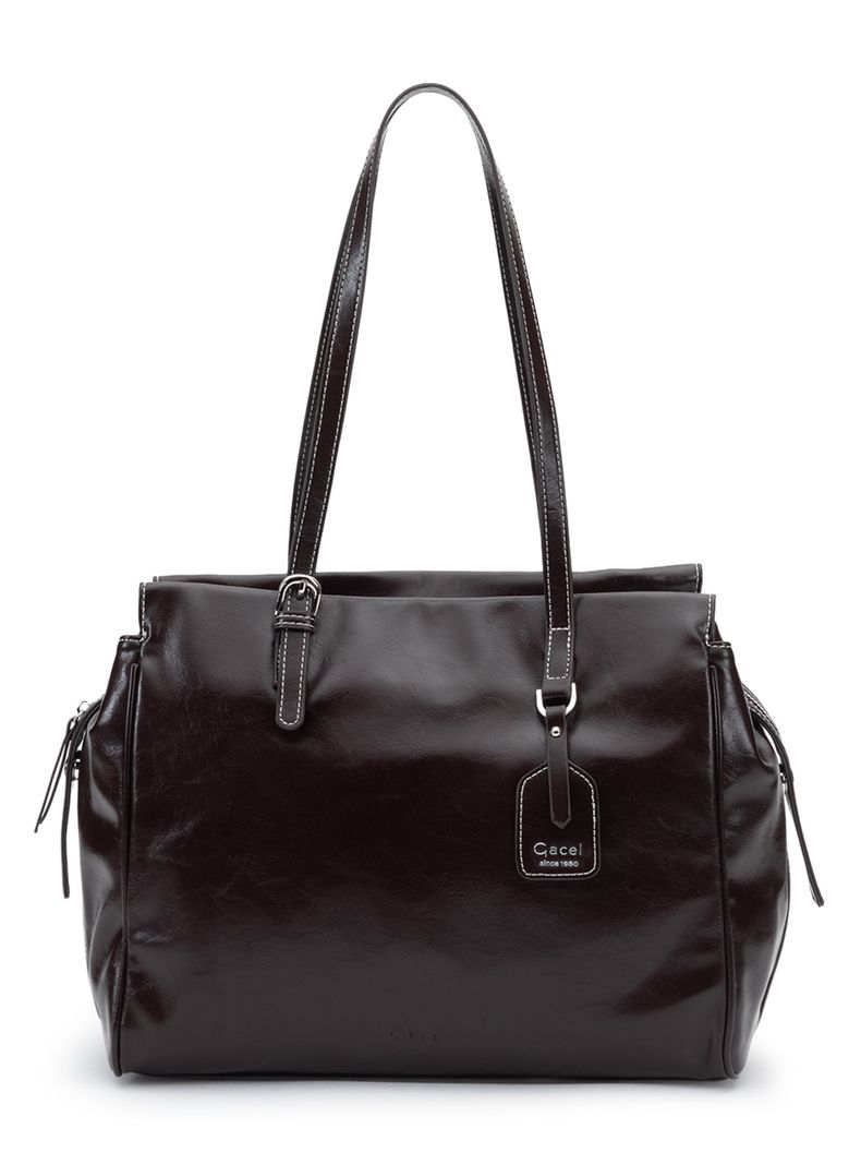 Cartera de Hombro Dos Asas Sintético Chocolate
