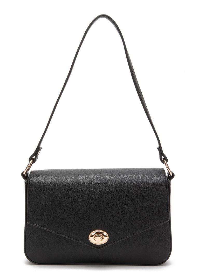 Cartera de Hombro Retro con Tapa Negro