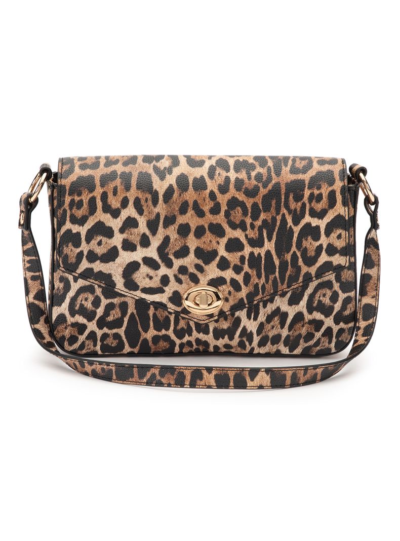 Cartera de Hombro Retro con Tapa Leopardo