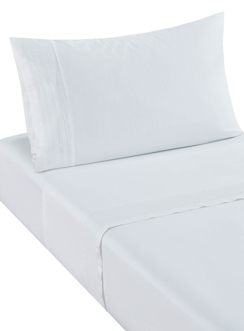 Sábanas 1.5 Plazas 200 Hilos White Bordada-1