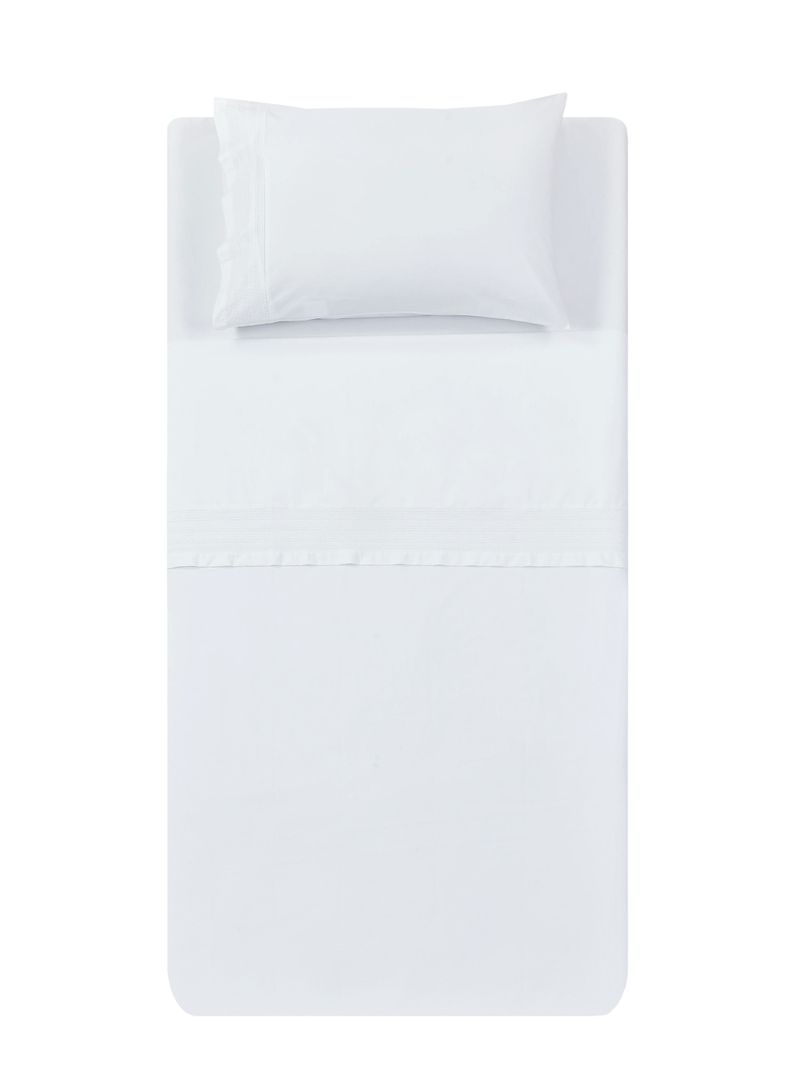 Sábanas 1.5 Plazas 200 Hilos White Bordada-3