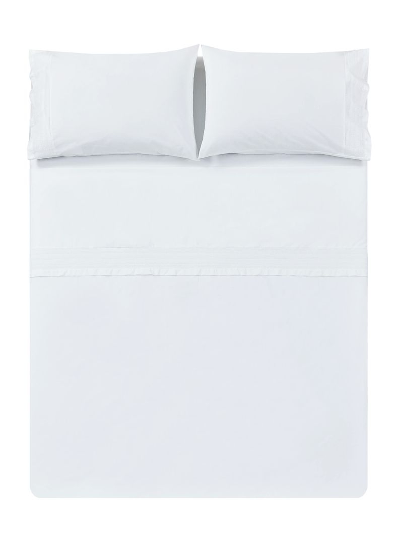 Sábanas King 200 Hilos White Bordada-3