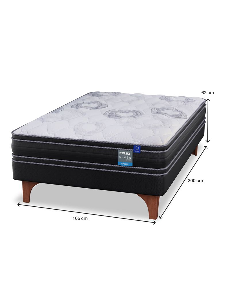 Cama Europea Seven Plus 1.5 Plazas Box + Set Colonia-1