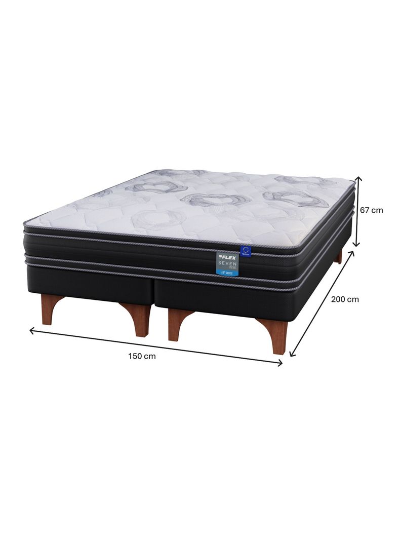 Cama Europea Seven Plus 2 Plazas Box Base Dividida + Set Muebles Lorraine-1