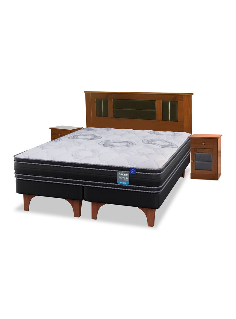 Cama Europea Seven Plus 2 Plazas Box Base Dividida + Set Muebles Lorraine-0