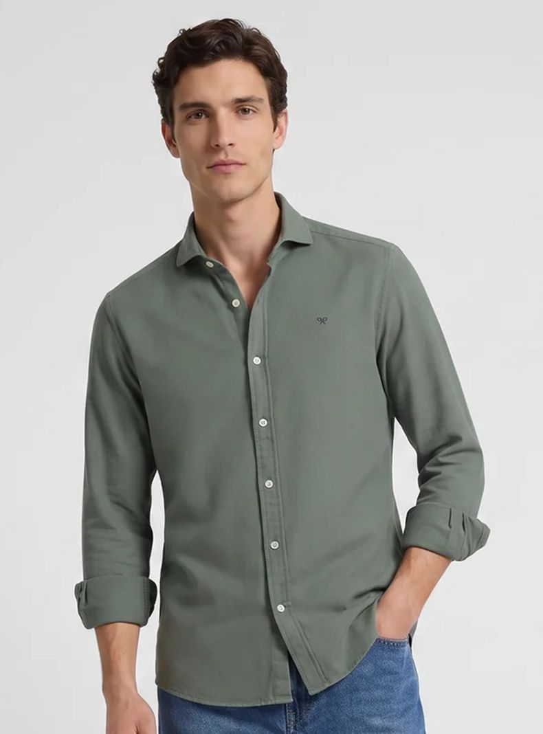 Camisa Manga Larga Algodón Botones