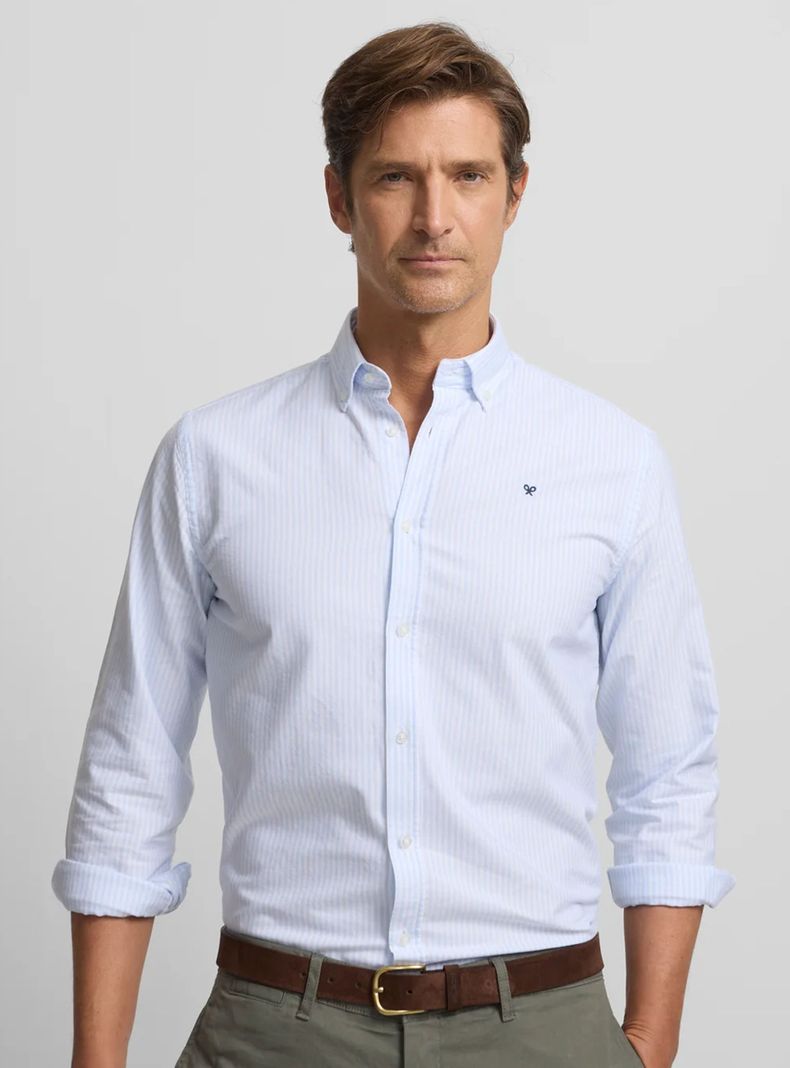 Camisa Líneas Manga Larga Algodón