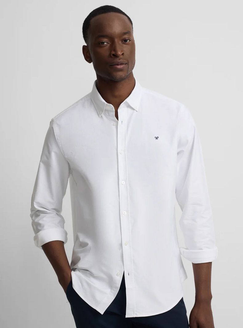 Camisa Manga Larga Abotonada Algodón