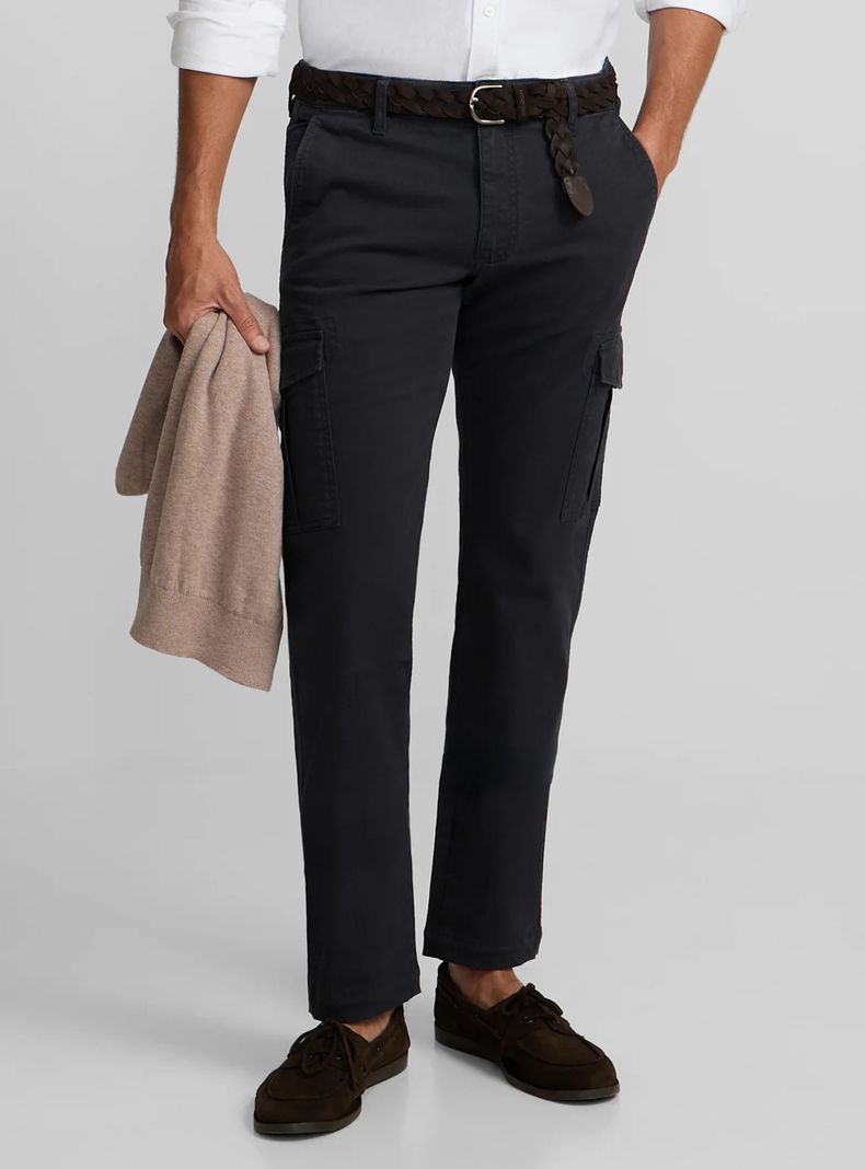 Pantalón Tiro Medio Regular Fit Algodón