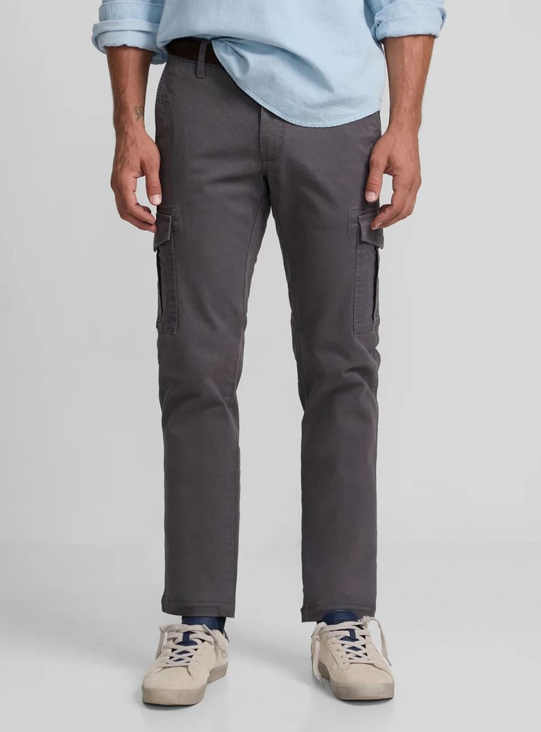 Pantalón Regular Fit Tiro Medio Algodón