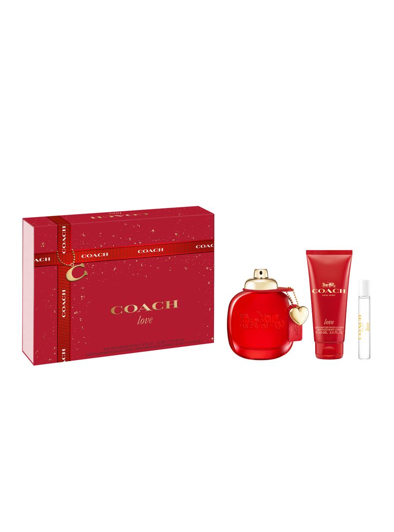 Set de Perfume Coach Love EDP Mujer 90 ml + Travel Size 7.5 ml + Cosmetiquero