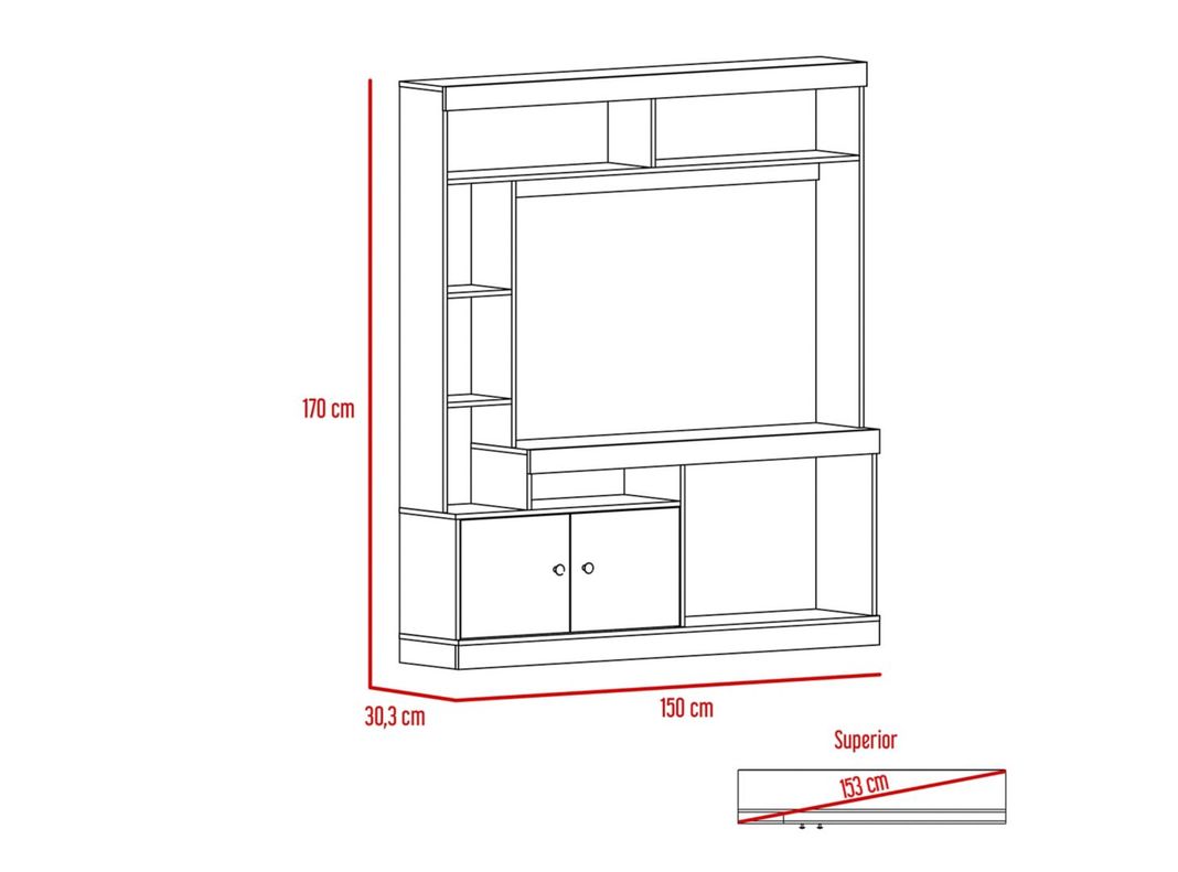 Estante 55'' + Arrimo + Mesa de Centro Classic-2