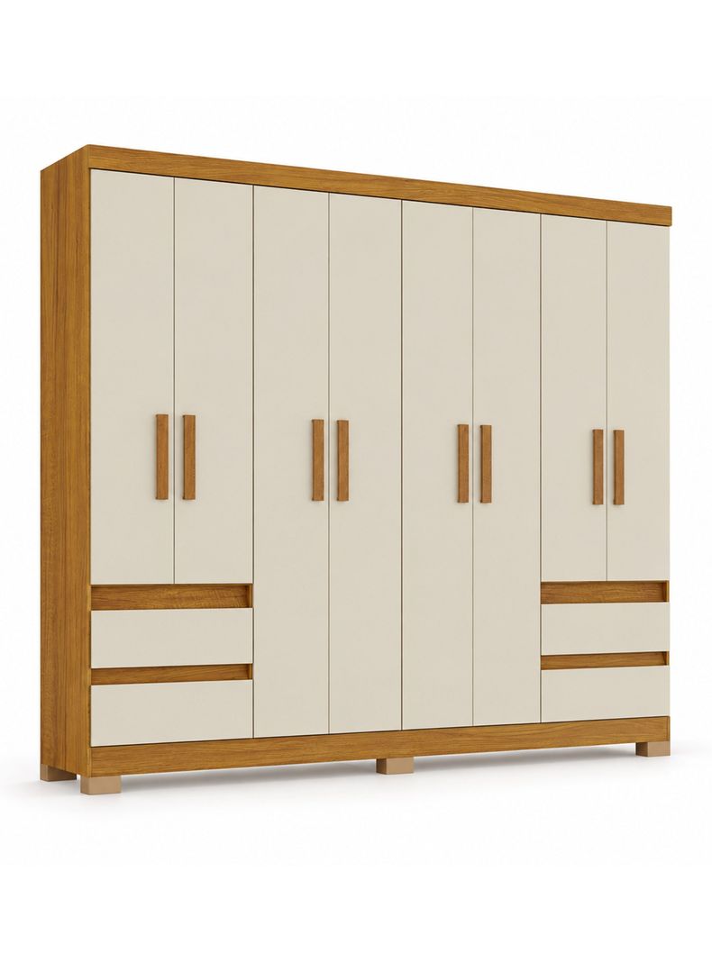 Clóset 8 Puertas 4 Cajones 188x208x45 cm Beige Gramado