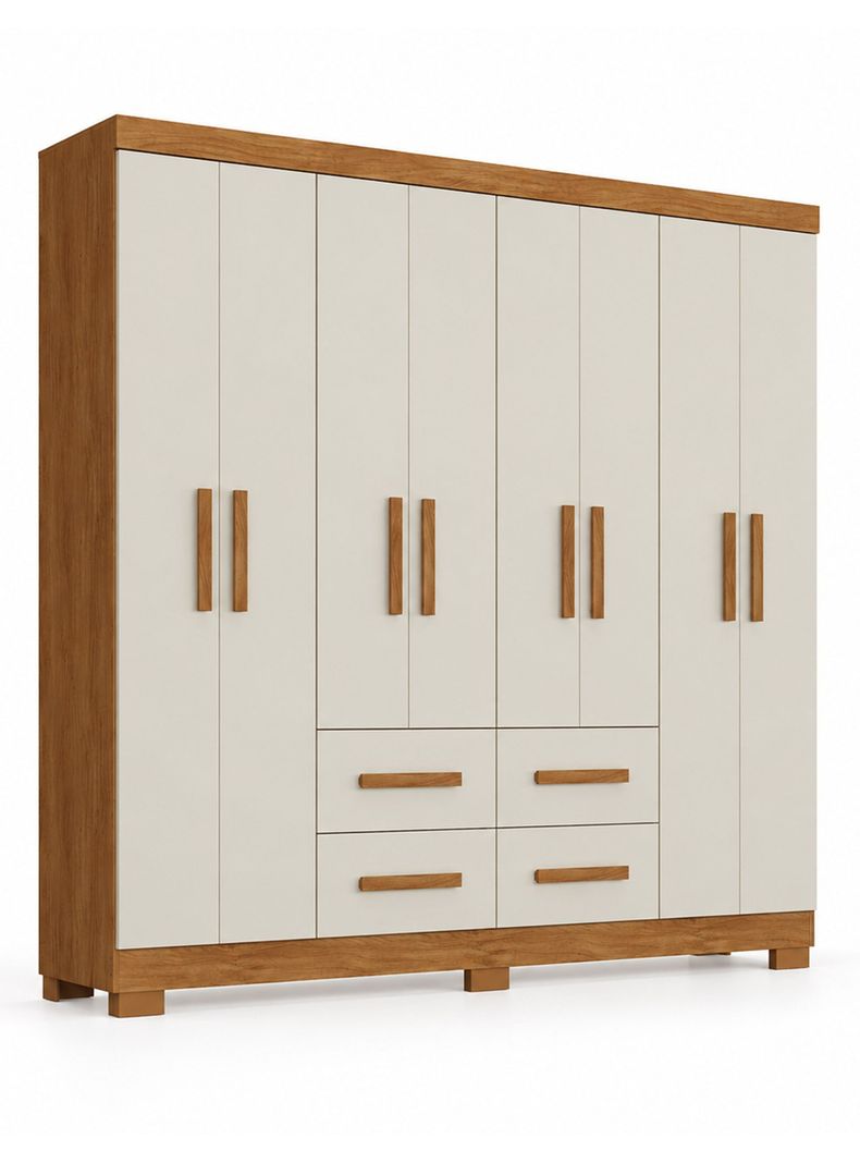 Clóset 8 Puertas 4 Cajones 182x182x40 cm Beige Itapema
