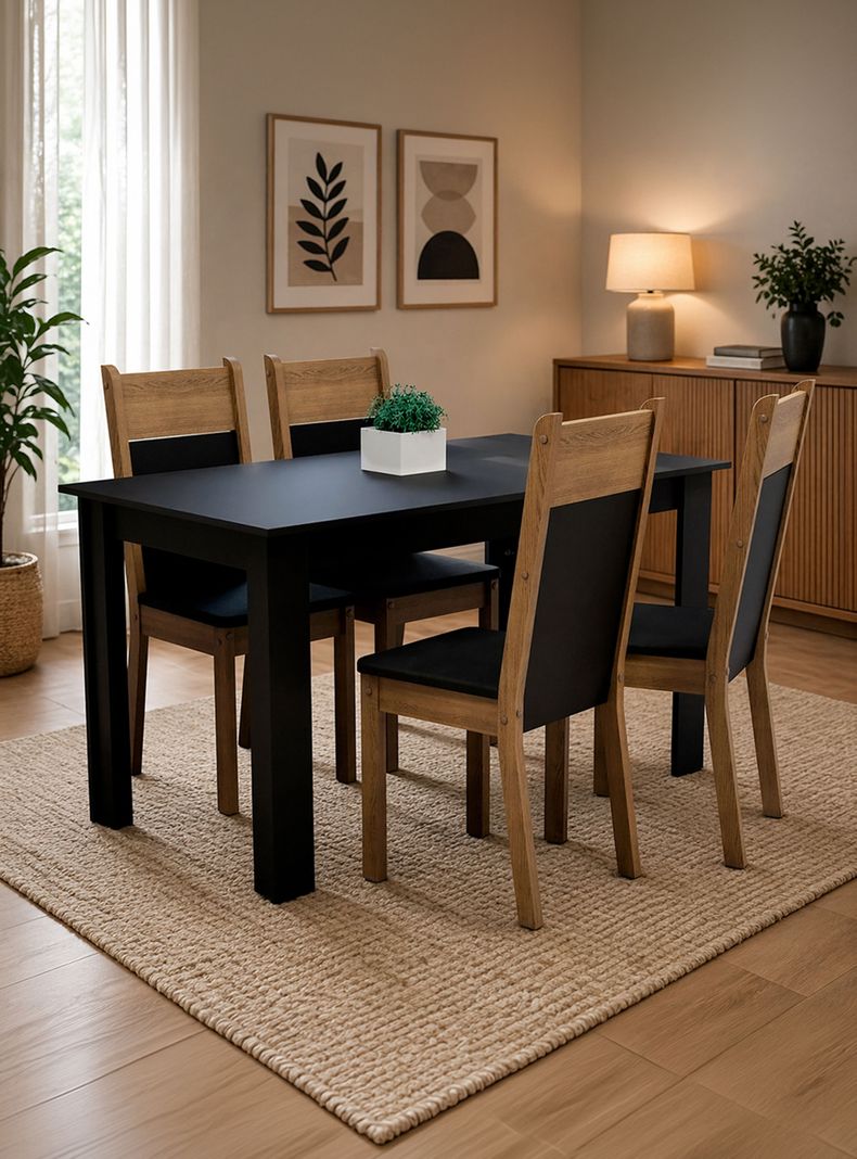 VEKKA HOME JUEGO DE COMEDOR LOLA NELLY 4 SILLAS