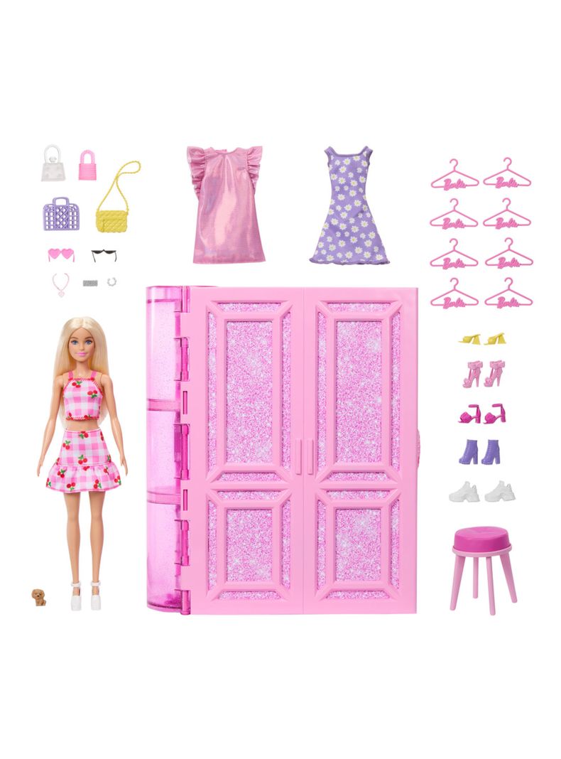 Set Clóset de Ensueño con Accesorios y Muñeca Barbie