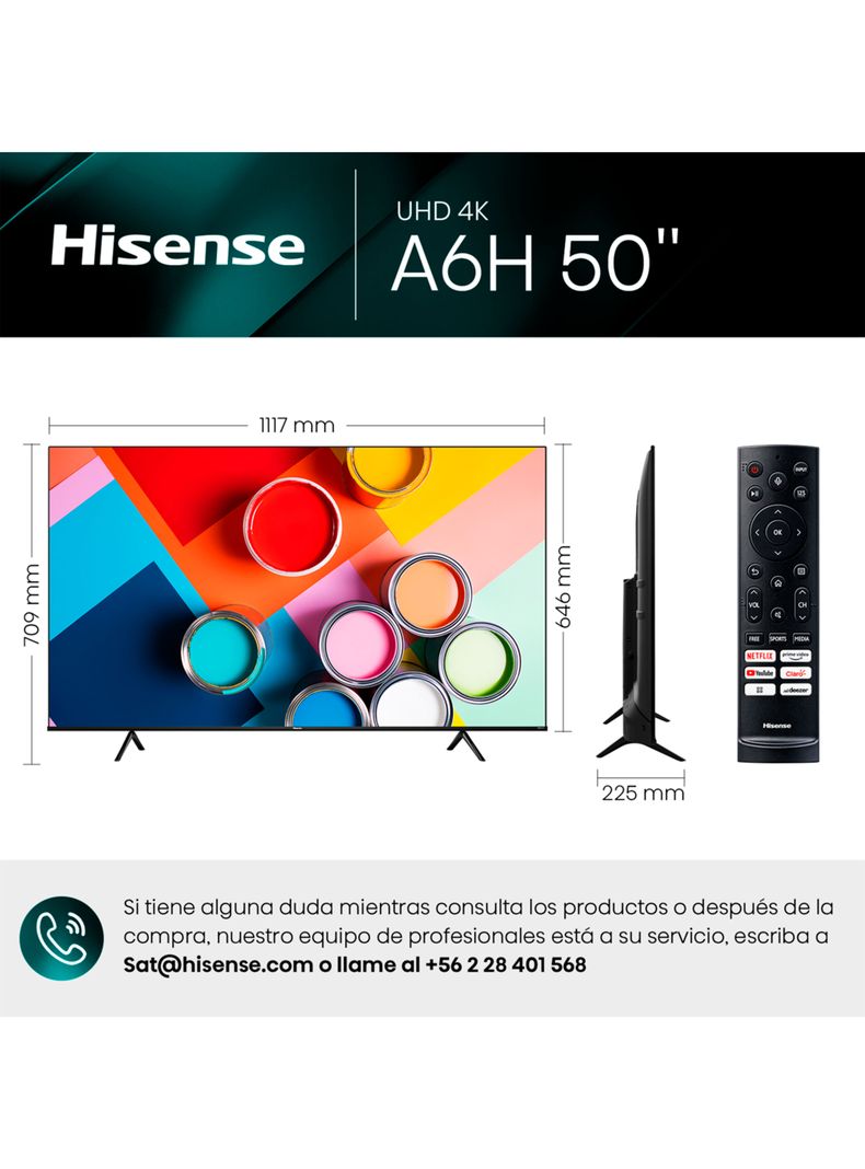 LED Smart TV 50" 4K Ultra HD 50A6H-1