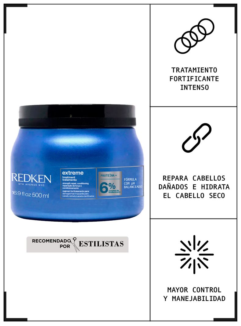 Máscara de Tratamiento XL Reparación Cabello Dañado Extreme 500 ml-2